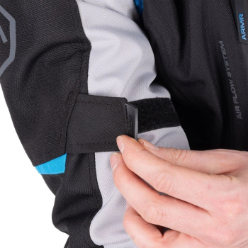 Motorrad-Textiljacke "Kiso 4.0" - ARMR - wasserdicht - schwarz/hellgrau/blau